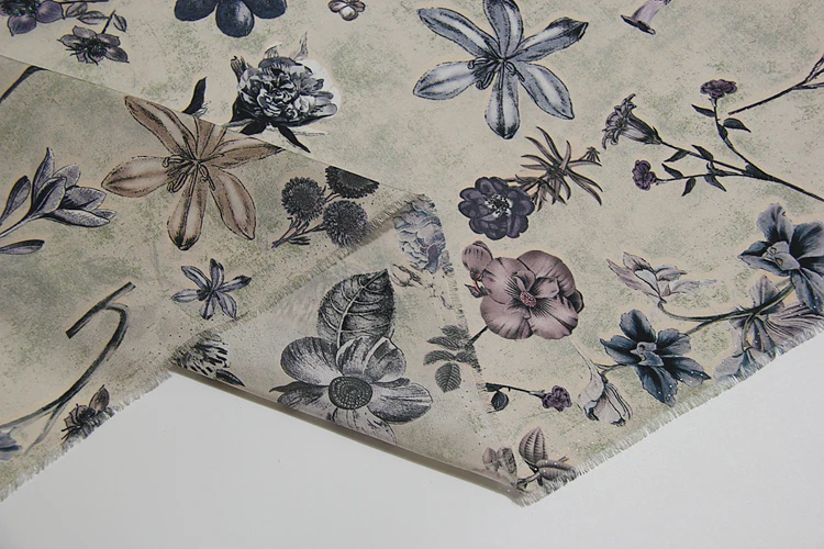 New 138 cm wide 14 mm 100% silk crepe de Chine fabric with spray-painted shirt | Дом и сад