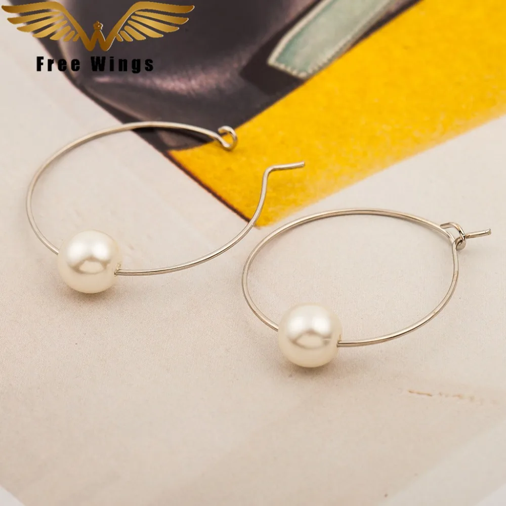 Геометрические жемчужные круглые серьги-кольца серьги для женщин модные