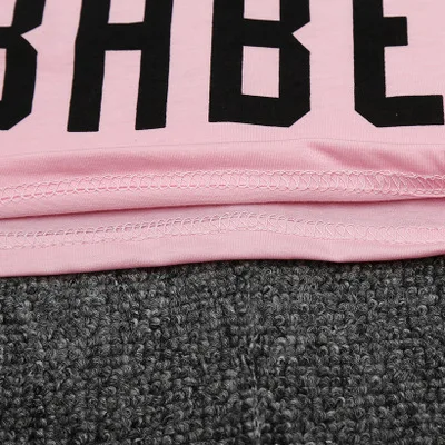 

2017 Boys Girls Print Beach Babe Summer Kids Tops 1-5 Years Girls T-shirt Short Sleeve Letters Children Tees TOPS