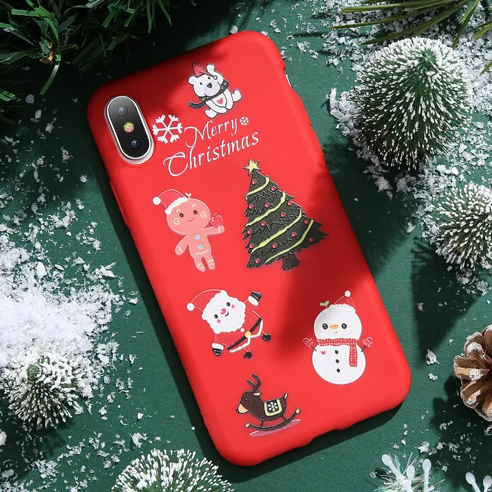 FLOVEME Elk Рождество чехол для iPhone 6 6S 7 8 Plus 5 5S милый мультфильм мягкий силиконовый X XS