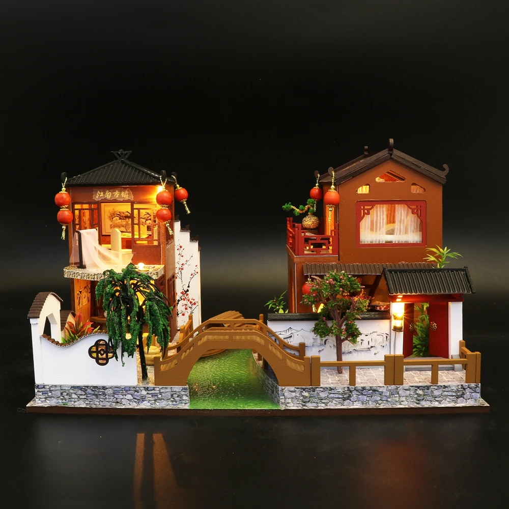 Детские игрушки Diy кукольный домик собирать деревянные Miniaturas кукольный дом мебель миниатюрный кукольный домик Головоломка Развивающие игрушки для детей