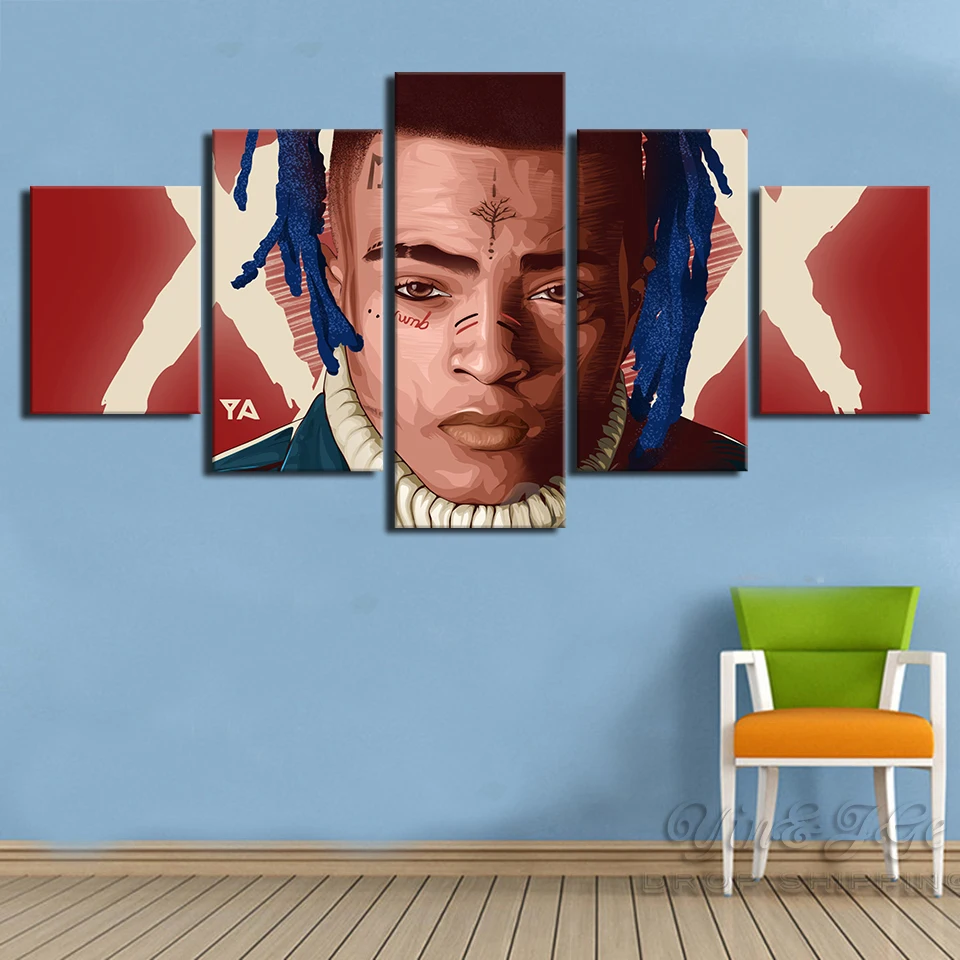 Модульные картины Домашний декор настенное искусство 5 шт. XXXTentacion Rap хип хоп
