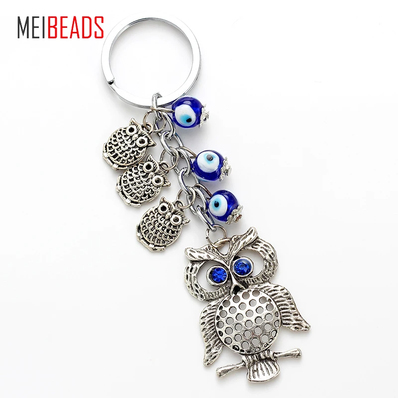 Подвеска MEIBEADS Evil Eye из сплава в виде совы синего цвета смолы для украшения ключей