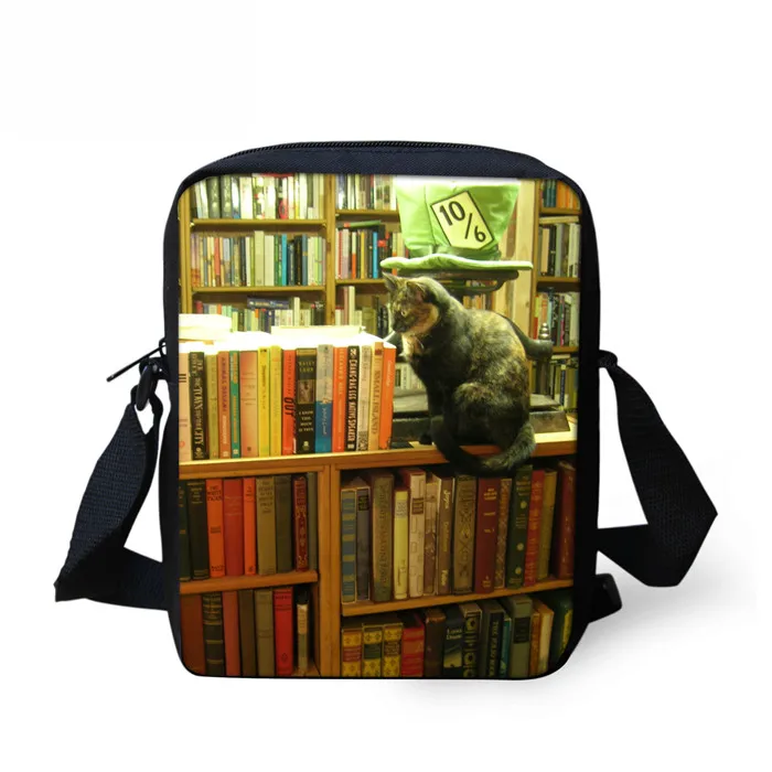 FORUDESIGNS сумка через плечо Happy Satchels, сумка через плечо для женщин и мужчин, Ретро стиль, с принтом библиотеки, для девочек и мальчиков, сумка-мессенджер для отдыха - Цвет: SS0149E