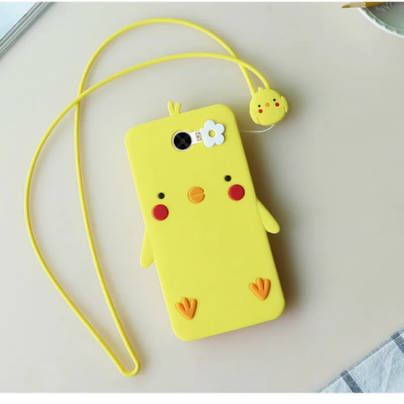 Чехол ALIVO для Huawei Y5 II с оригинальным шнурком мультяшный 3D Милый Цыпленок мягкий