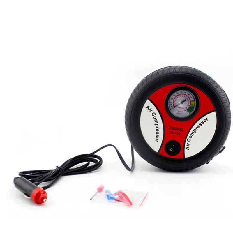 Автомобиль Mini насосы для DC12V Портативный анти-скольжения металлические высокого давления Электрический воздушный компрессор насос монитора с 3 держатели сопла