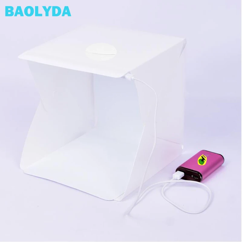 Baolyda 30*30 см мини фотостудия настольная световая коробка для съемки 2 светодиодных
