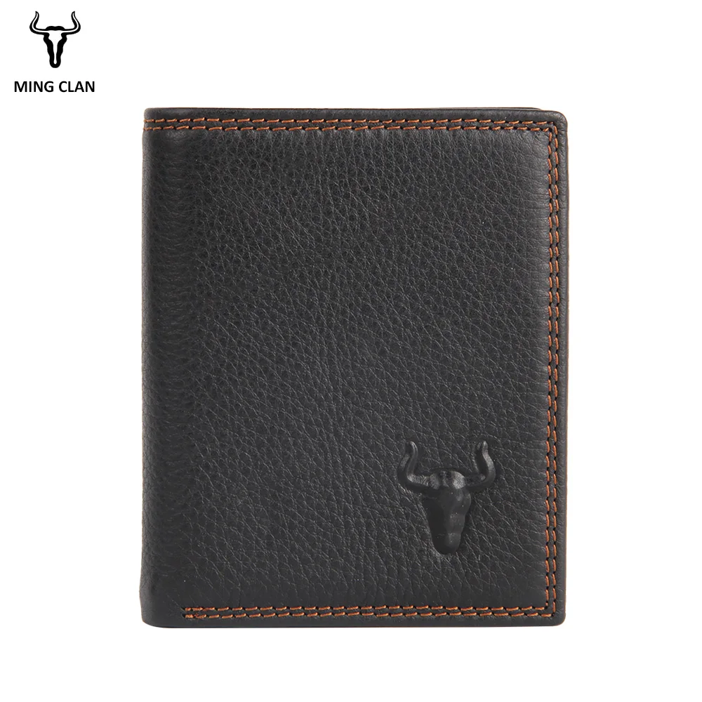 

Кошелек Mingclan мужской из натуральной кожи, люксовый брендовый бумажник на молнии с кармашком для мелочи