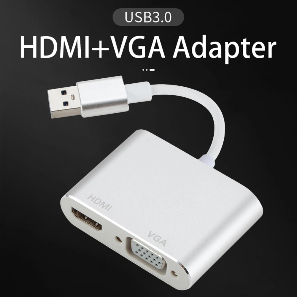 Аудио видео кабель компактный внешний HDMI VGA Мульти дисплей 1080 P USB3.0 адаптер