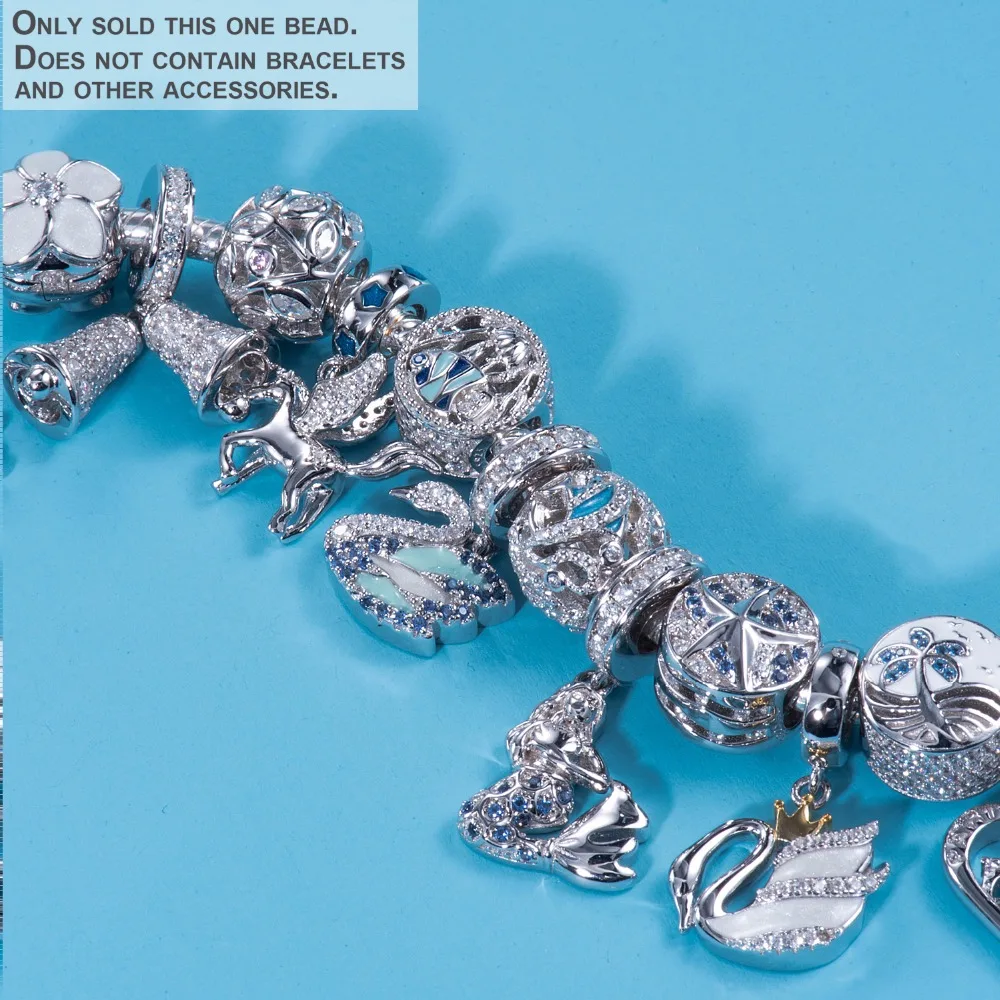 Тропические рыбы 925 пробы серебро тропических рыб и вод tailBeads Подвески Fit Браслеты