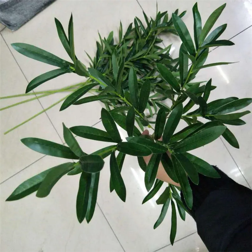 

10pcs Olive Leaf Bunch Artificial Green Olive Tree Branch 6 Stems/piece Fake Greenery Plant Olive Foliage 36.22"