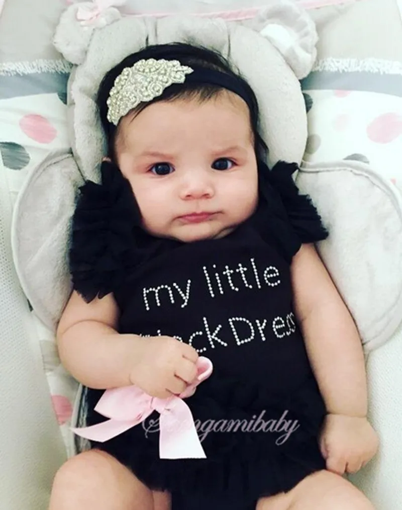 Черный комбинезон для маленьких девочек Пижамный новорожденных цельная детская