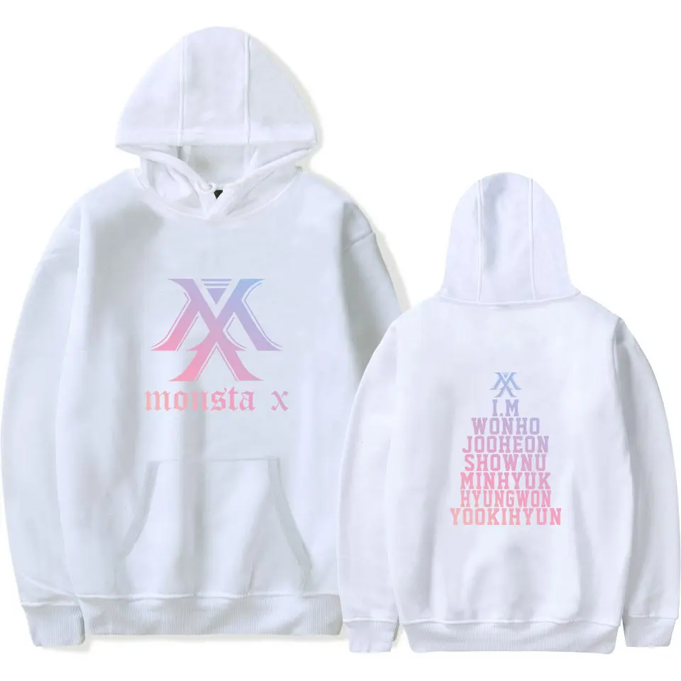 Женская толстовка MONSTA X KPOP фанаты одежда хадзюку пуловер толстовки флисовые