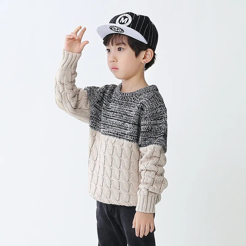 Модный теплый свитер джентльмена для мальчиков на осень зиму 2017 Детский рубашки