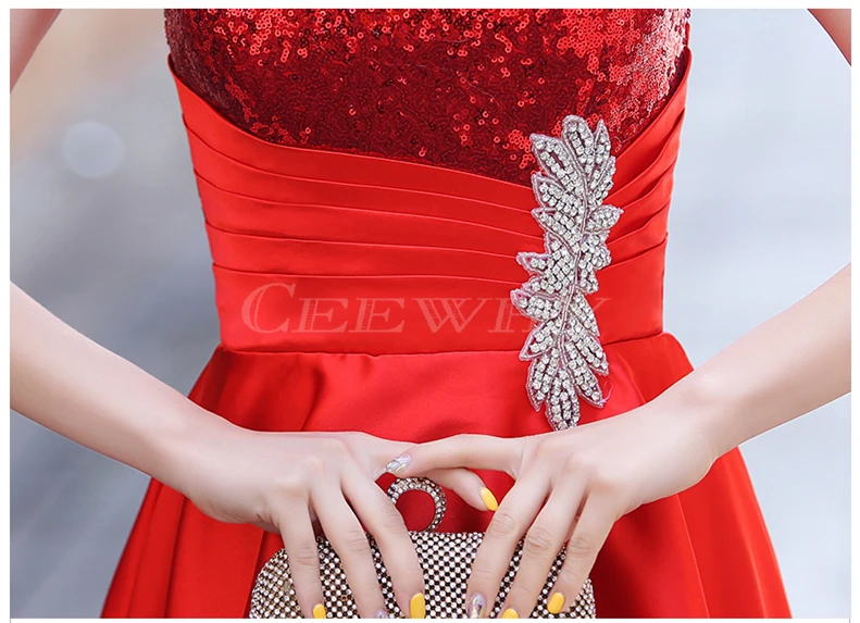 CEEWHY/Вечерние платья с блестками и кристаллами; Abendkleider Vestido de Noiva; асимметричные вечерние платья со шлейфом