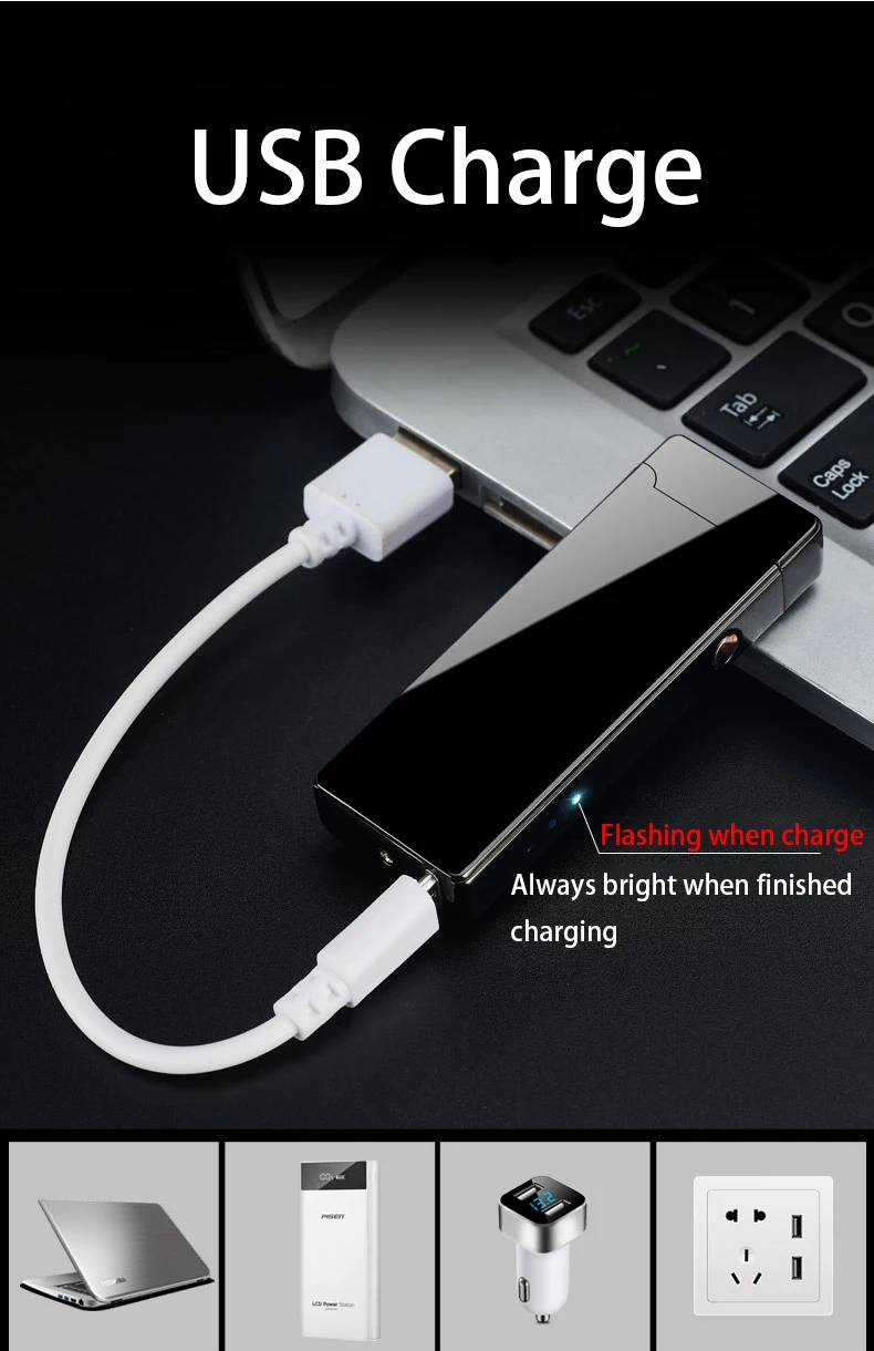 Плазменная Зажигалка USB для курения электронная перезаряжаемая WilndProof с лазерным