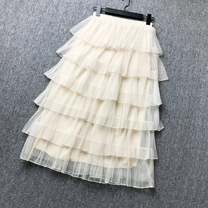 Новинка 2019 модная однотонная Макси-юбка с высокой талией и деревянными ушками