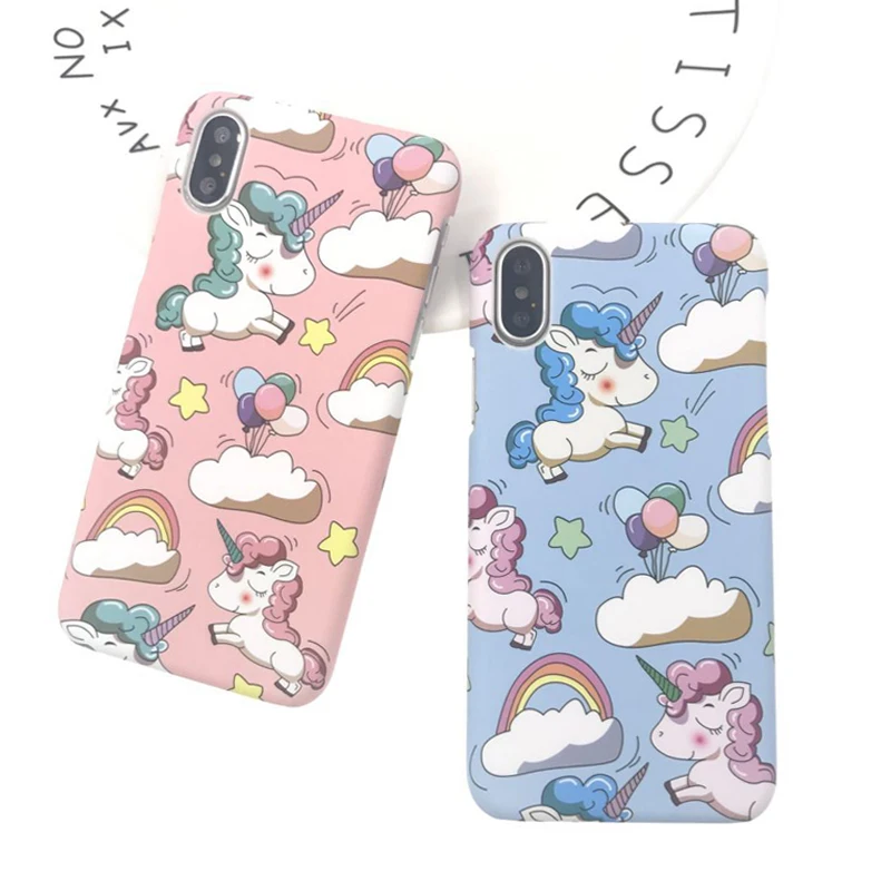 UXIA милый Единорог мультяшный чехол для телефона iPhone X Case Мода жесткий матовое