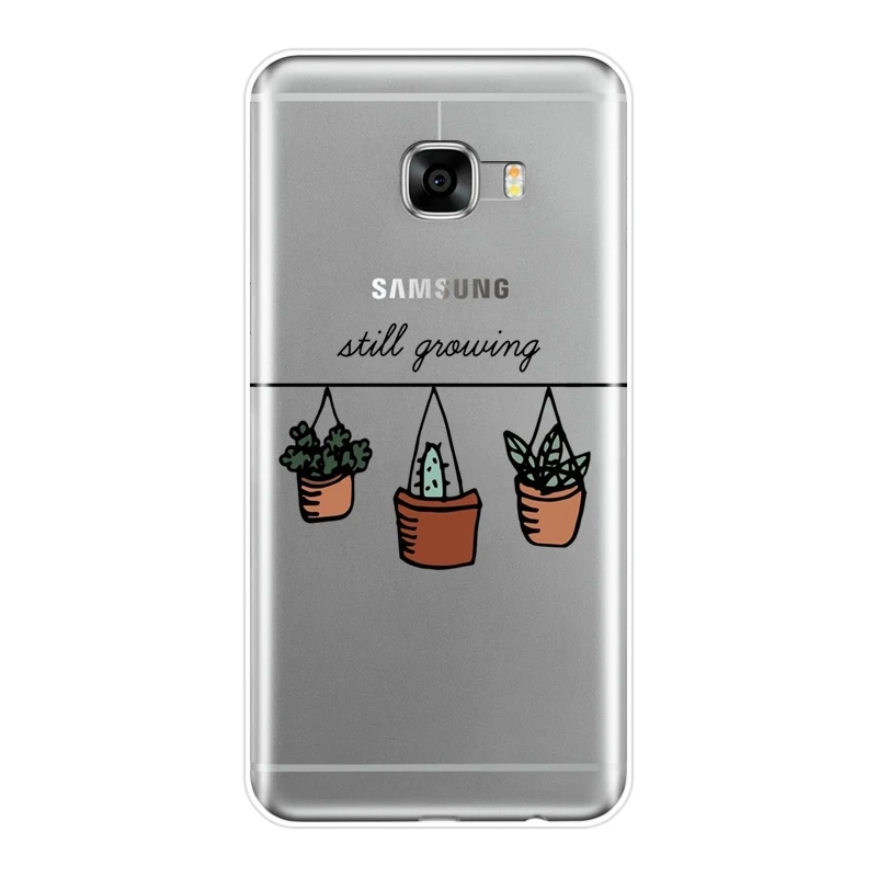 Чехол для телефона Samsung Galaxy C5 C7 C8 мягкий силиконовый кактус Флора милый цветок