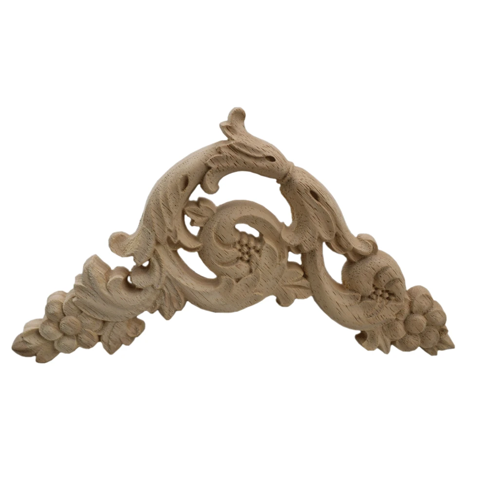 Европейская деревянная резная аппликация угловая стена Цветочная рамка