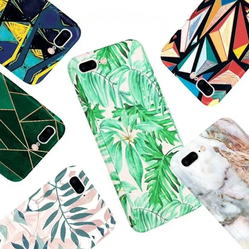 Защитный чехол на 360 градусов для iPhone X 10 6S 6 7 8 Plus 5 5S SE Flower Marble Stone |