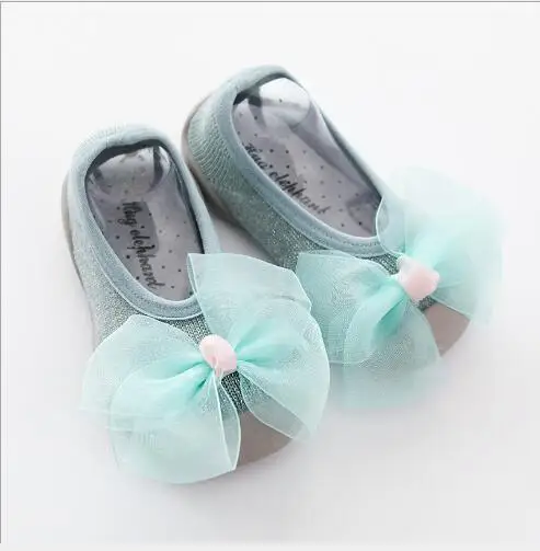 

Spring and summer new children's non-slip floor socks baby toddler shoes rubber bow short tube first walker for boys girls shoes