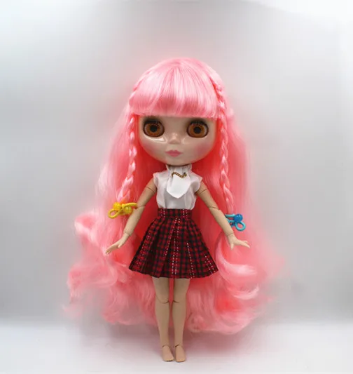 Blygirl Blyth кукла флуоресцентная пудра Liu Hai волосы Обнаженная 30 см совместное тело 19