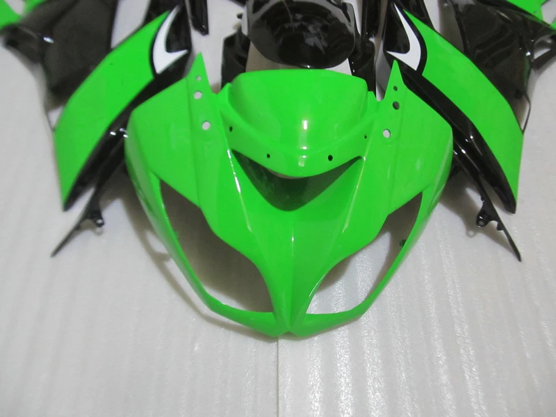 Комплекты обтекателей для Kawasaki ZX6R 2009 2010 2011 2012 зеленый черный пластиковый ниндзя