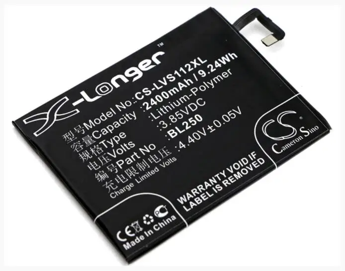 Аккумулятор Cameron Sino для LENOVO S1a40 2400 мАч две SIM-карты S1c50 с поддержкой S1 BL250 двумя