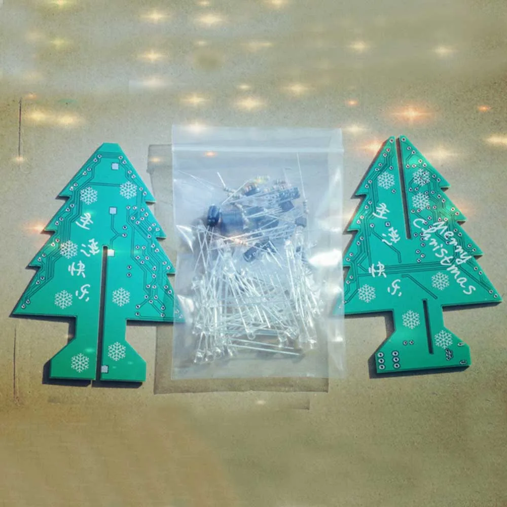 Цветная рождественская елка светодиодная 3D вспышка сделай сам запчасти для