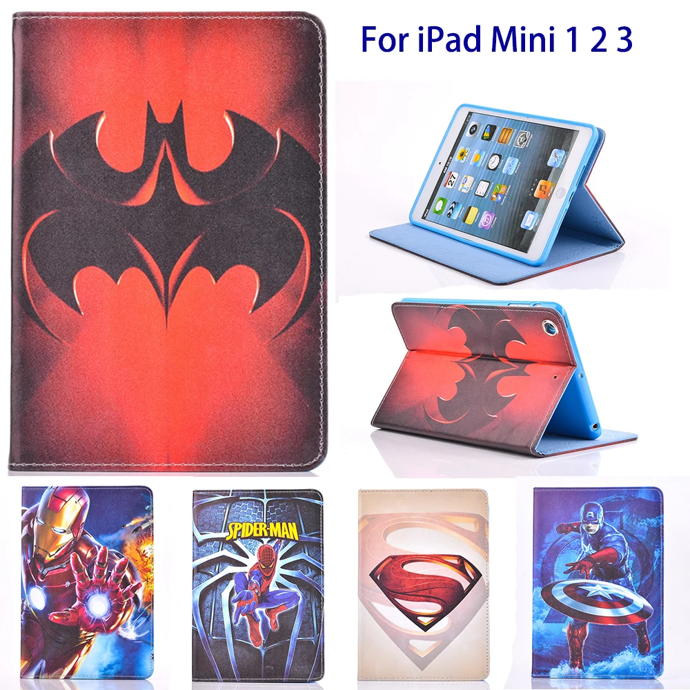 Чехол для Apple Ipad Mini 1 2 3 планшетов чехол с изображением Супермена Человека паука из