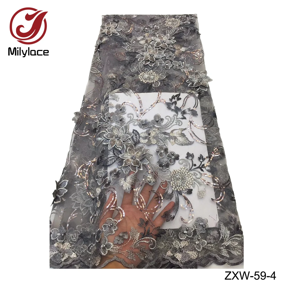 Фото Milylace new coming nigerian lace fabric with sequins design embroidery beads african for dress ZXW-59 Дом и сад Milylace new coming nigerian lace fabric with sequins design embroidery beads african for dress ZXW-59 Дом и сад