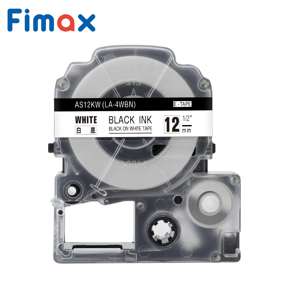 Fimax 5 шт. SS12KW LC-4WBN для Epson Label Maker King Jim label принтеры черный на белом 12 мм лента