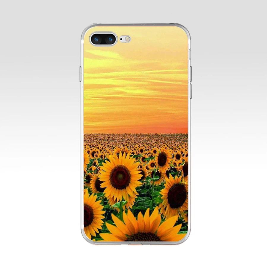 268SD Мягкий силиконовый чехол из ТПУ с подсолнухами и цветами для Apple iPhone 6 6s 7 8 plus