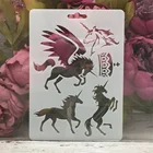 Трафареты для настенной росписи, единорог, динозавр, 1 шт., 17,8*12,7 см, раскраска для скрапбукинга, тиснильный альбом