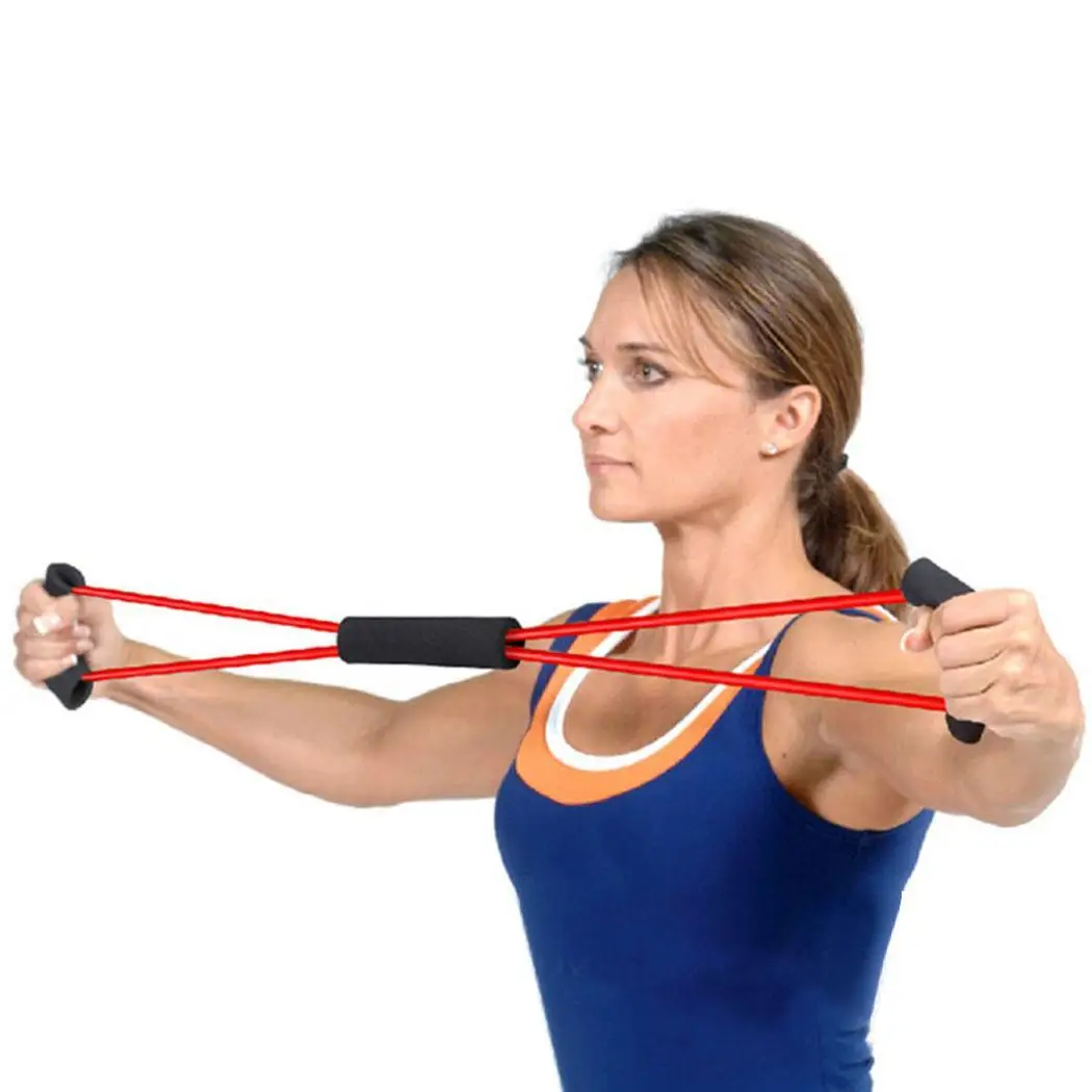 Yoga Gum Fitness Resistance Bands 8 Word Chest Expander Rope Workout Muscle Rubber Elastic for Sports Exercise | Спорт и развлечения