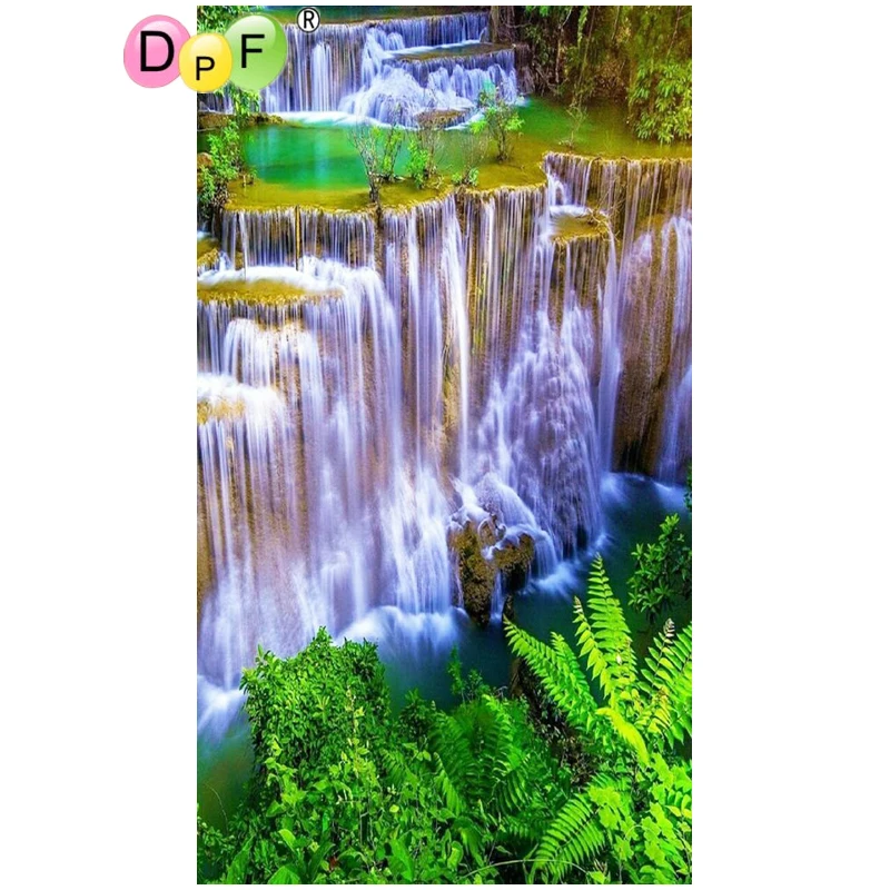 

DPF DIY Gift 5D full Round Diamond Painting Magic Cube Cross Stitch waterfall scenery Diamond Embroidery crafts Mosaic Decor
