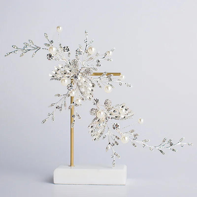 

Bride Alloy Flower Hair Comb Wedding Hair Accessories Silver Jewelry