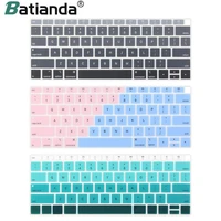 us english water dust proof keyboard skin cover for macbook air 13 2019 2020 a2179a1932 touch id protector gradual change colors