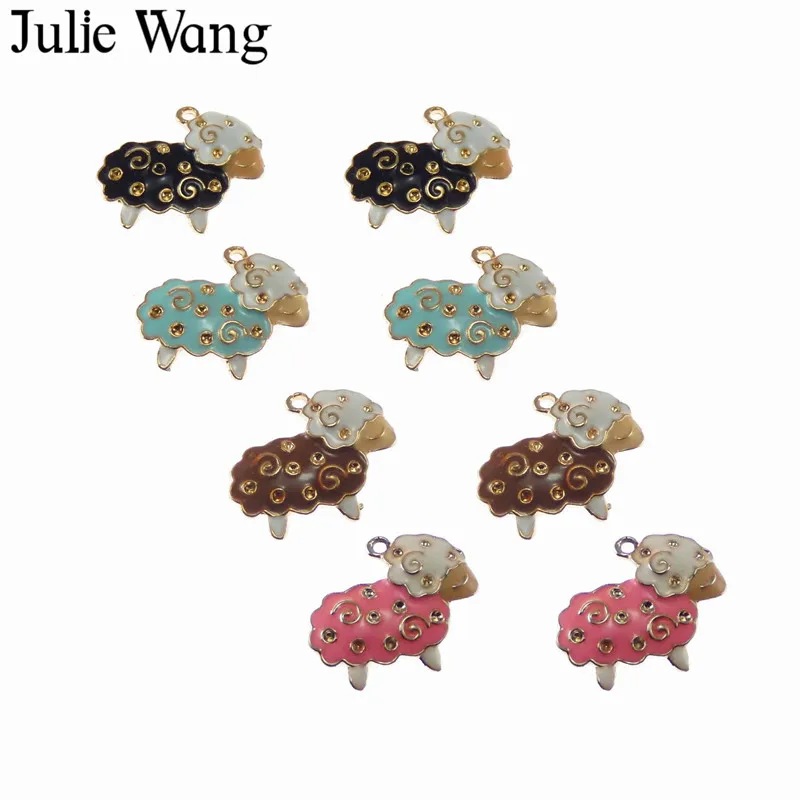 Julie Wang 5 шт. сплав 4 цвета на выбор эмалированная маленькая искусственная Подвеска