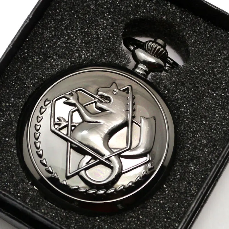 

Fullmetal Alchemist Watch Necklace Pocket Watch Man Woman With Necklace Chain Gift Box