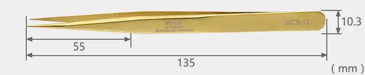 VETUS MCS серия пинцет для бровей накладные ресницы Инструменты для наращивания вспомогательный ремонт Сверхтонкий Высокоточный антикислотный пинцет
