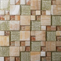 stone mixed glass mosaic square pattern tiles for kitchen backsplash tile bathroom shower fireplace hallway wall cover