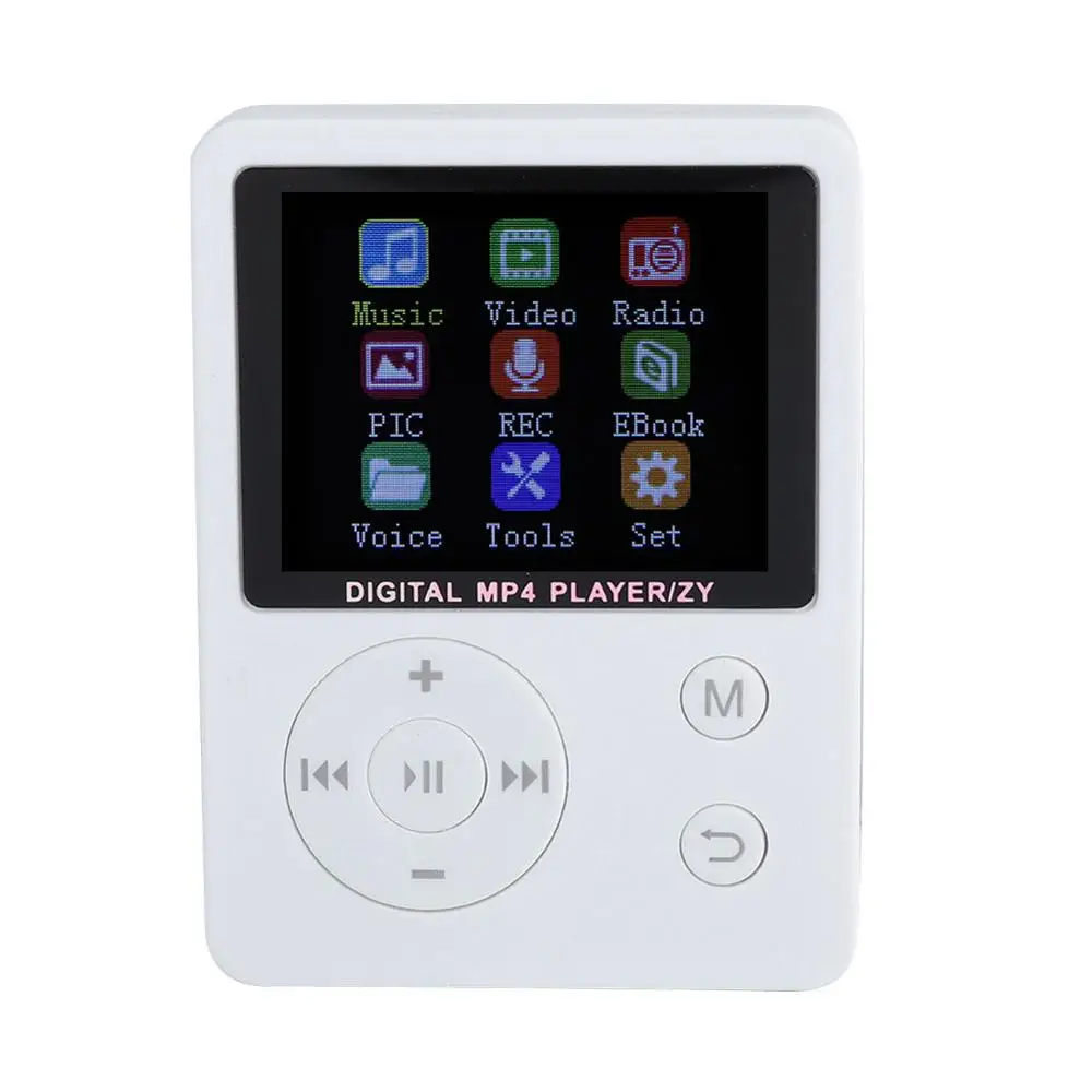 Белый Тонкий легкий портативный цветной экран HiFi плеер MP3 MP4 музыкальный плеер USB2.0 круглая кнопка - Цвет: Белый