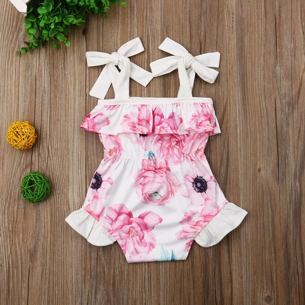 New Cute Toddler Baby Girl Floral One-Piece Sleepbag Romper Sunsuit Clothes | Мать и ребенок