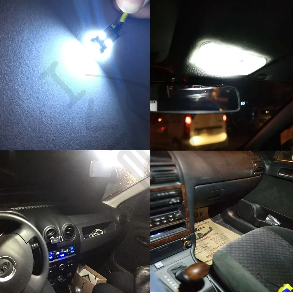 Автомобильный светодиодный белый Canbus T10 8Led 3528 1210 без Obc Error 194 168 W5w Интерьер Хвост