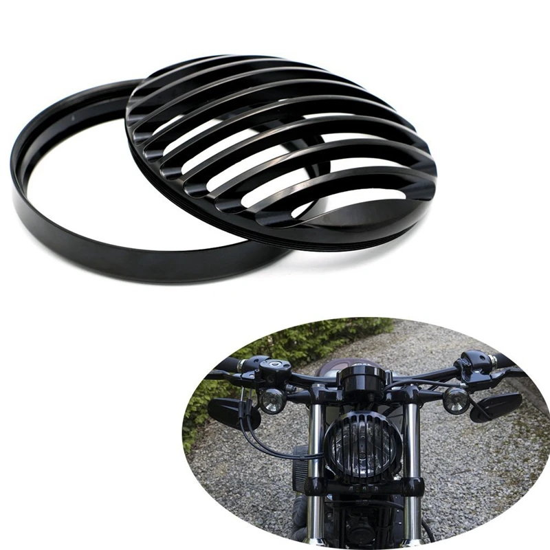 Мотоцикл CNC алюминиевый 5 75 &quotфара Гриль Крышка для Harley Sportster XL883 XL1200 2004-2014 3/4&quot