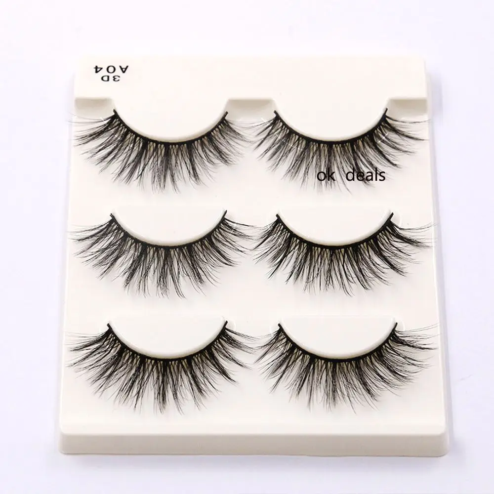 3 пары натуральные накладные ресницы для макияжа|Накладные ресницы| |