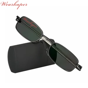 Складные солнцезащитные фотохромные очки для чтения WEARKAPER, складные очки для чтения с телескопическими дужками для мужчин и женщин с чехлом