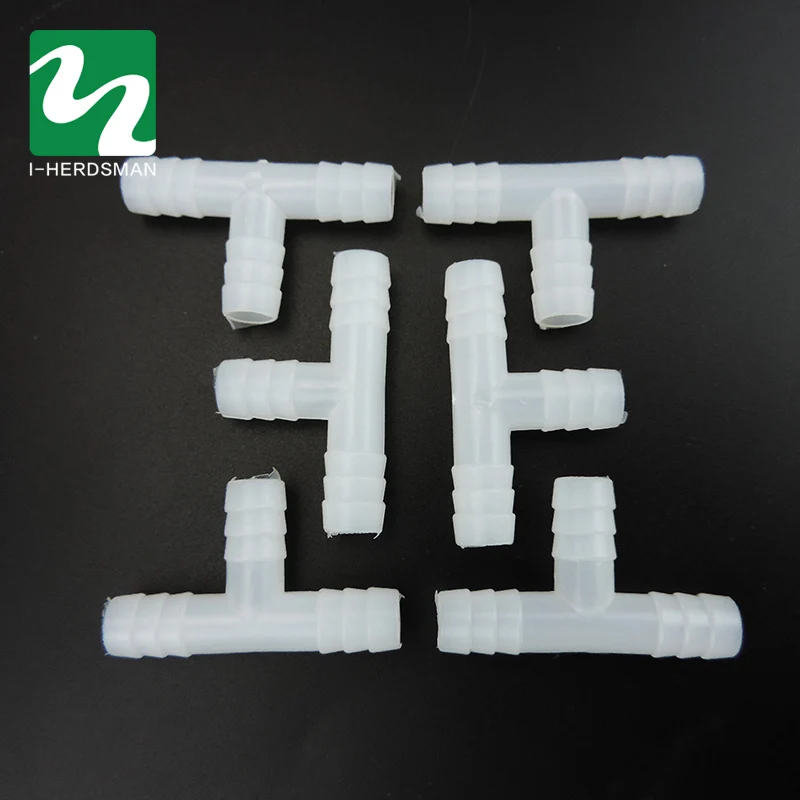 

1000 pcs PE Plastic Tee 8 mm Rabbit Waterer Pipe Tees chicken nipple Tube Connector Quail Feeders Adapter Connectors